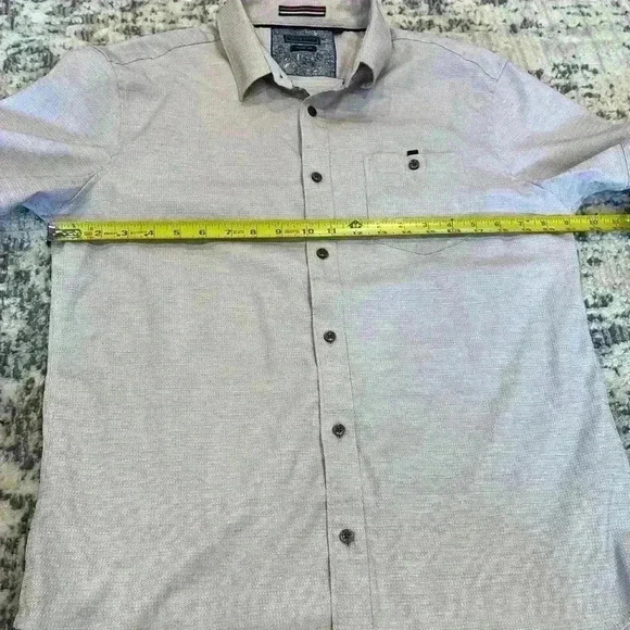 ✨7 Diamons Short Sleeve Performance Button-Up Shirt, classic fit size large - Picture 5 of 8